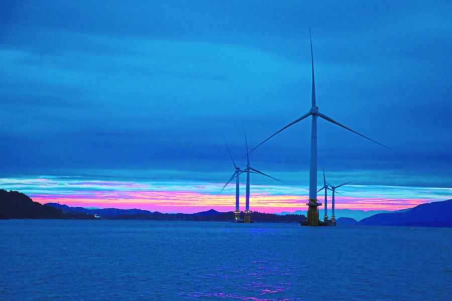 The Hywind Scotland floating offshore wind farm.