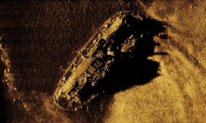 KATFISH 2 cm x 2 cm resolution synthetic aperture sonar imagery of the Governor Cornwallis shipwreck.