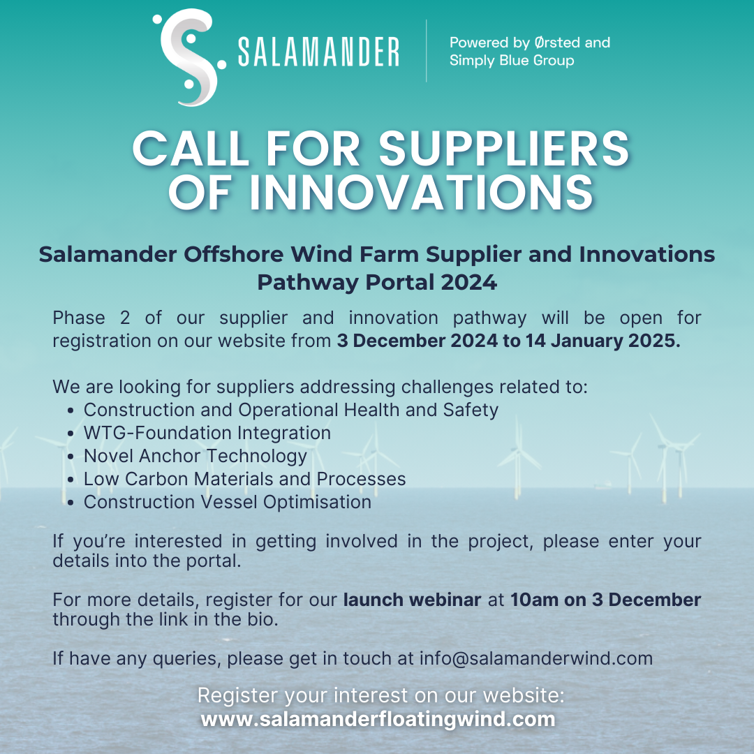 Member News: Salamander wind farm opens call for supplier innovations