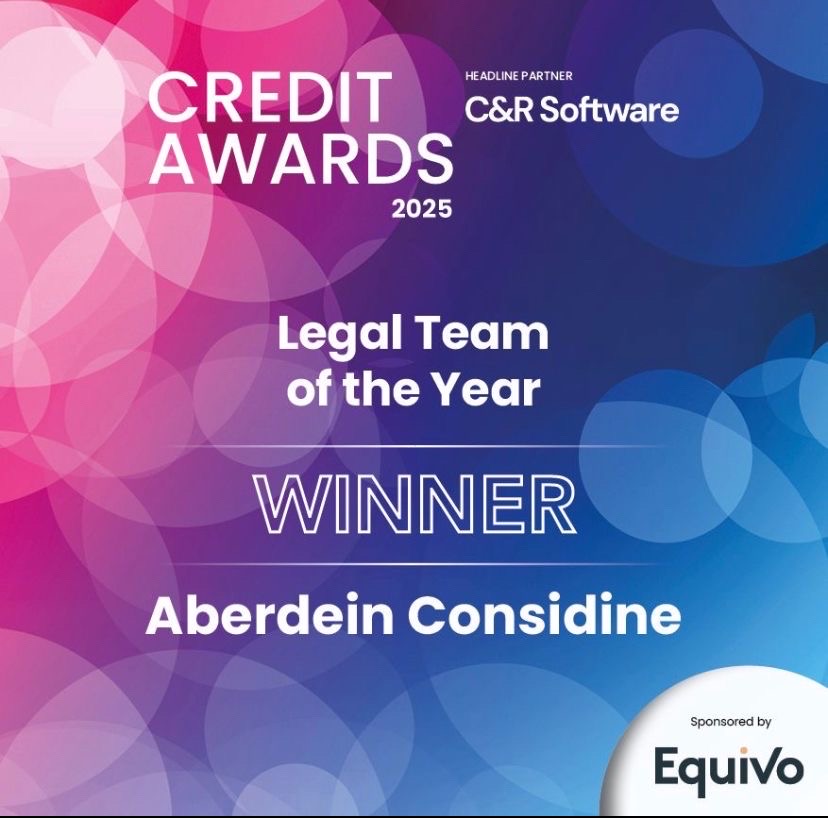 Member News: Aberdein Considine scoops legal team of the year at Credit Awards