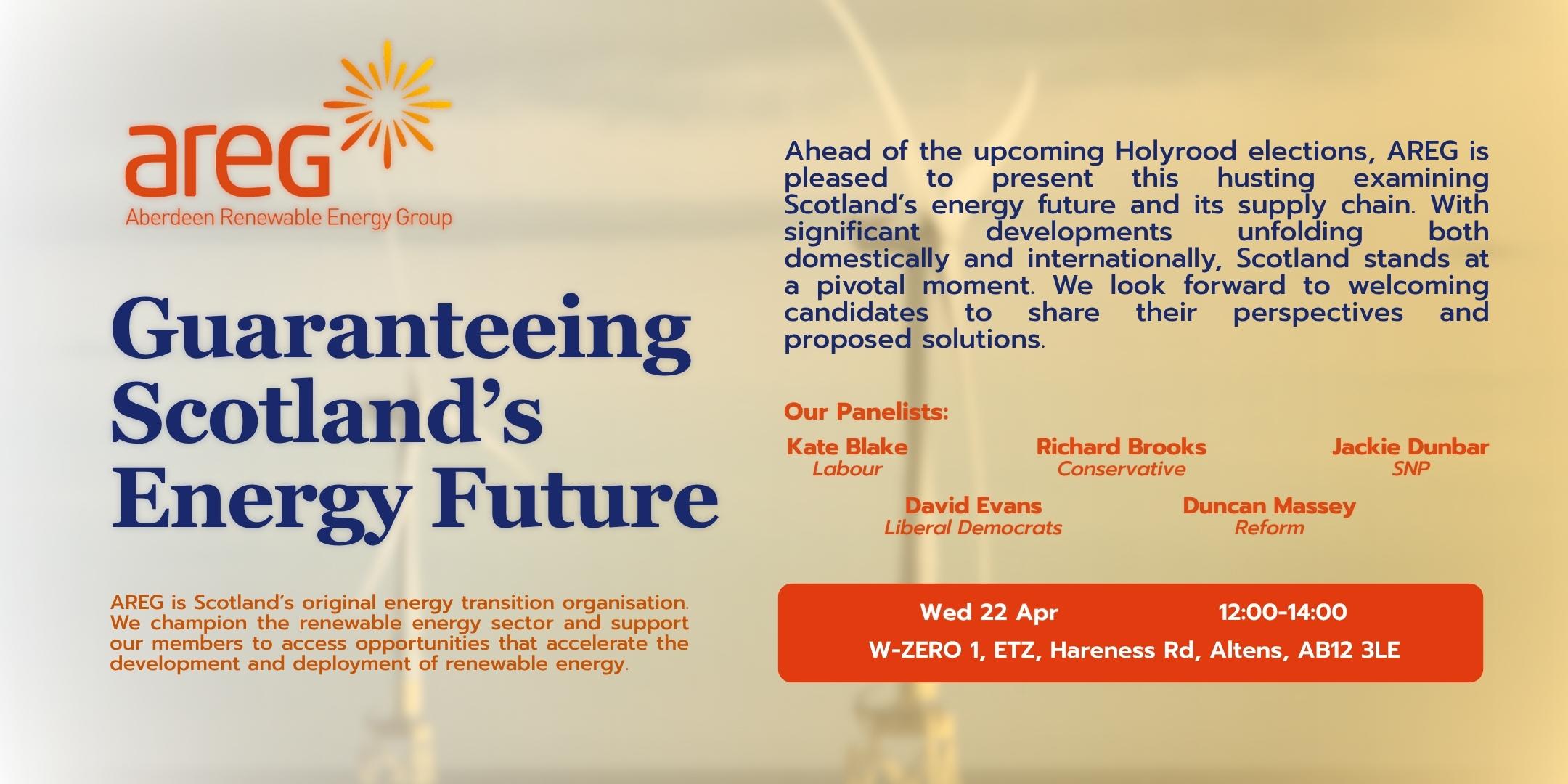 AREG Hustings: Guaranteeing Scotland’s Energy Future